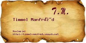 Timmel Manfréd névjegykártya